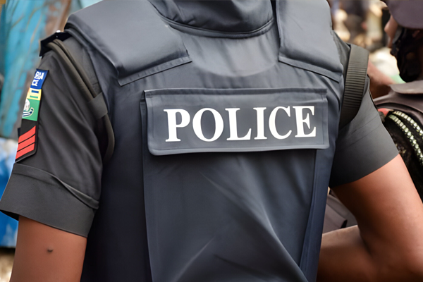 Police officers cordoning off a crime scene near Padimo Hotel in Bauchi, where a constable was allegedly shot dead by soldiers during a routine patrol.