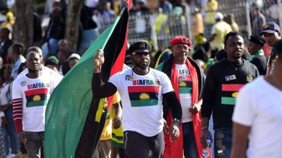 IPOB supporters gathered during previous sit-at-home protest in southeastern Nigeria; February 2026 cancellation claims circulate amid verification challenges