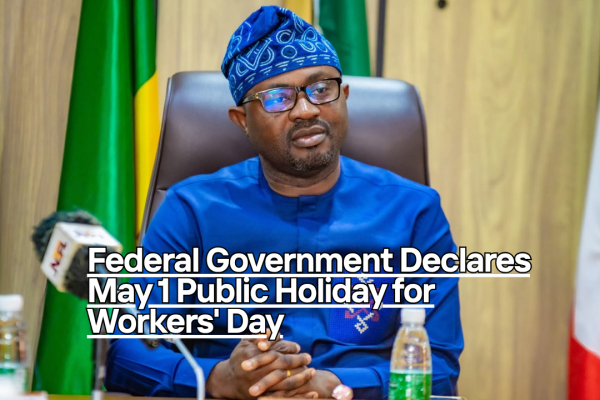 Minister of Interior Olubunmi Tunji-Ojo urges workers to remain productive as May 1, 2026 declared public holiday