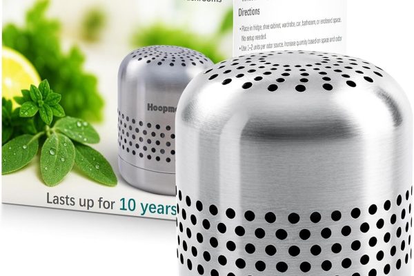 Long-lasting fridge deodorizer that lasts up to 10 years, eliminating bad odors in refrigerator, car, and closet